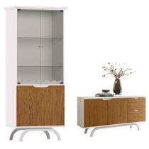 Cristaleira e Aparador Buffet Vicenza Off White Ype New Ceval