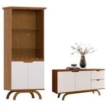 Cristaleira e Aparador Buffet Vicenza Ype Off White New Ceval