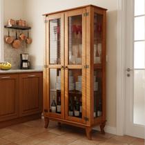 Cristaleira Elegante Em Madeira Maciça Com Vidros Reforçados E Estilo Clássico