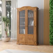 Cristaleira em Madeira 104 x 186 cm 2 Portas de Vidro Carvalho Rústico Elliottiis Cristaleira em Madeira 104 x 186 cm 2 Portas de Vidro Carvalho Rústico Elliottiis