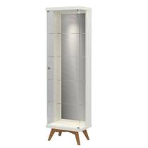 Cristaleira Espelhada Retro Argos com Led cor Off White com Freijo 1,80 MT (LARG) - 59047