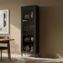 Cristaleira Estante Alta Refresh 148,5cm com Porta de Vidro e 3 Prateleiras para Sala de Estar