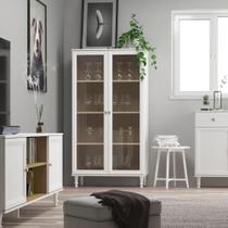 Cristaleira Estante Para Livros Ditália 2 Portas Vidro E-957 Branco Cristaleira Estante Para Livros Ditália 2 Portas Vidro E-957 Branco