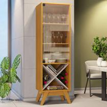 Cristaleira Graça 1 Porta de Vidro Cinamomo/Off White - Jcm Móveis