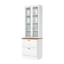 Cristaleira Henn Americana 2 Portas 2 Gavetas Sd C357-05 Nature-branco Cristaleira Henn Americana 2 Portas 2 Gavetas Sd C357-05 Nature-branco