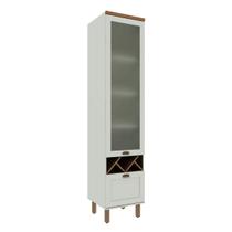 Cristaleira Iluminata 100% Mdf 1 Porta de Vidro e Adega Mint - Genialflex