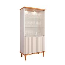 Cristaleira Luiza 2 PT Off White e Cinamomo Cristaleira Luiza 2 PT Off White e Cinamomo