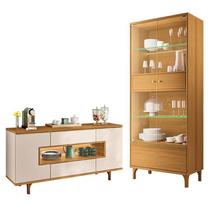 Cristaleira Lumina Cinamomo com Buffet Murano Off White Cinamomo - HB móveis Cristaleira Lumina Cinamomo com Buffet Murano Off White Cinamomo - HB móveis