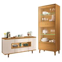Cristaleira Lumina Cinamomo com Buffet Murano Off White Cinamomo - HB móveis Cristaleira Lumina Cinamomo com Buffet Murano Off White Cinamomo - HB móveis