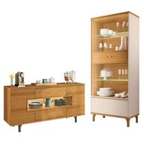 Cristaleira Lumina Off White Cinamomo com Buffet Murano Cinamomo - HB Móveis Cristaleira Lumina Off White Cinamomo com Buffet Murano Cinamomo - HB Móveis