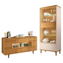 Cristaleira Lumina Off White Cinamomo Com Buffet Murano Cinamomo - Hb Móveis Cristaleira Lumina Off White Cinamomo Com Buffet Murano Cinamomo - Hb Móveis