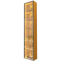 Cristaleira Luminare 1 Porta com Led e Espelho Gelius Cor Naturale