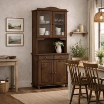 Cristaleira Madeira Maciça Armário De Louça 4 Portas Sala Jantar Cozinha 88cm Cristaleira Madeira Maciça Armário De Louça 4 Portas Sala Jantar Cozinha 88cm