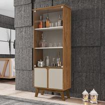 Cristaleira Madri Sala de Estar com Pés de Madeira Maciça