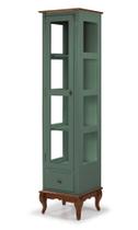 Cristaleira Malaga Verde Musgo Porta de Vidro 1 Gaveta 205cm - 59879