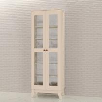 Cristaleira Maya Tuboarte 100% em MDF com 2 portas e kit pés