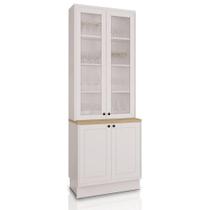 Cristaleira MDF Herval Viana, com Vidro, 3 Peças, Branco Ártico e Carvalho Nature Cristaleira MDF Herval Viana, com Vidro, 3 Peças, Branco Ártico e Carvalho Nature