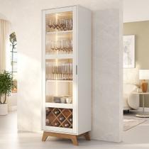 Cristaleira Mirage 1 Porta 4 Prateleiras com Vidro Cinamomo/Off White - Artely Móveis Cristaleira Mirage 1 Porta 4 Prateleiras com Vidro Cinamomo/Off White - Artely Móveis