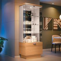 Cristaleira Nicho Adega com Led Portas de Vidro Dominic B01 Cinamomo Off White - Lyam Decor