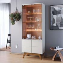 Cristaleira para Sala de Jantar com Porta Vidro 71x182cm Noronha Colibri