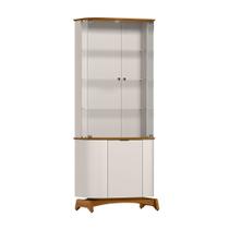 Cristaleira para Sala de Jantar com Portas em Vidro Serena Off White/Ypê - New Ceval