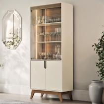 Cristaleira Portas de Vidro 80cm Cannes Off White/Amendoa Z30 - Mpozenato Cristaleira Portas de Vidro 80cm Cannes Off White/Amendoa Z30 - Mpozenato