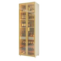 Cristaleira Prisma 2 Portas com Espelho com Led Off White com Dourado - Gelius Cristaleira Prisma 2 Portas com Espelho com Led Off White com Dourado - Gelius