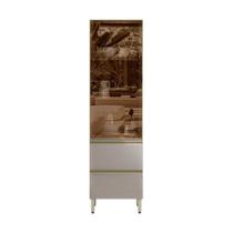 Cristaleira Proença D9170 60 cm 1 Porta Reflecta e 2 Gavetas Nogueira Nude Prime TX - Demartêz Cristaleira Proença D9170 60 cm 1 Porta Reflecta e 2 Gavetas Nogueira Nude Prime TX - Demartêz