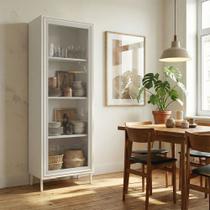 Cristaleira Refresh 1 Porta 3 Prateleiras com Vidro Branco - Brv