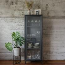 Cristaleira Refresh 1 Porta 3 Prateleiras com Vidro Preto - Brv