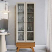 Cristaleira Retrô 71cm Sofia Nature/Off White - sallar home