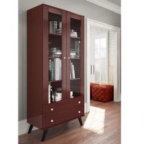 Cristaleira Retrô Bordo 2 Portas Vidro e 2 Gavetas MDP 183cm para Decoração Cristaleira Retrô Bordo 2 Portas Vidro e 2 Gavetas MDP 183cm para Decoração