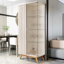Cristaleira Ripada Vidro Temperado 100% MDF e Madeira Maciça 180CMX80CM Jb Açaí Branco Cristaleira Ripada Vidro Temperado 100% MDF e Madeira Maciça 180CMX80CM Jb Açaí Branco