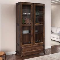 Cristaleira Roma 2 Portas 1 Gaveta Imbuia - Rodmoveis