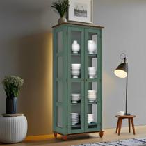 Cristaleira Rústica 2 Portas 3 Prateleiras e Pés Torneados Cristaleira Rústica 2 Portas 3 Prateleiras e Pés Torneados