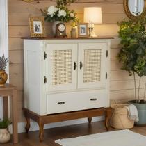 Cristaleira Rústica de Madeira com 2 Portas em Rattan e 1 Gaveta - Meyer Móveis - Nude Laca com tampo e base Imbuia Glazer Cristaleira Rústica de Madeira com 2 Portas em Rattan e 1 Gaveta - Meyer Móveis - Nude Laca com tampo e base Imbuia Glazer