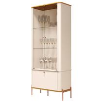 Cristaleira Sala de Estar Tucupí com 3 Portas e Pés de Metal