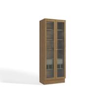 Cristaleira Sala Jantar Botanic M628 c/ 2 Portas de Vidro e 1 Gaveta 50cm Nogueira/Verde Oliva - Kappesberg