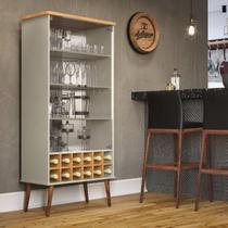 Cristaleira SL Estilo RetrÔ Com Adega Cor Off White / Cinamomo Cristaleira SL Estilo RetrÔ Com Adega Cor Off White / Cinamomo