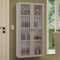 Cristaleira Suspensa 70 cm 2 Portas de Vidro Branco/Crema Vik Madesa Cristaleira Suspensa 70 cm 2 Portas de Vidro Branco/Crema Vik Madesa
