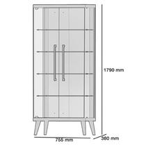 Cristaleira Tifanny e Aparador Classic com Buffet e Rack Studio Off White Nature - Imcal Cristaleira Tifanny e Aparador Classic com Buffet e Rack Studio Off White Nature - Imcal