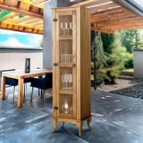 Cristaleira Torre 1 Porta De Vidro Madeira Maciça Rústica Mel Cristaleira Torre 1 Porta De Vidro Madeira Maciça Rústica Mel