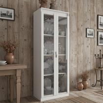 Cristaleira Vertical 2 Portas de Vidro 3 Prateleiras 160,5CMX60CM CR6004 Branco Cristaleira Vertical 2 Portas de Vidro 3 Prateleiras 160,5CMX60CM CR6004 Branco