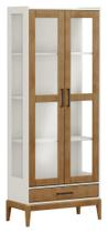 Cristaleira Vitrine 2 Portas 1 Gaveta Milão Offwhite/Freijo 2915Bf - Finestra