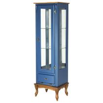 Cristaleira Vitrine Espelhada Antique Média com 1 porta, 2 prateleiras de vidro e 1 gaveta - 1079E - Meyer