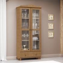 Cristaleira Vitrine Rústica 100% Madeira Maciça 2 Portas 1 Gaveta Linha Rubi Marrom/Freijó Cristaleira Vitrine Rústica 100% Madeira Maciça 2 Portas 1 Gaveta Linha Rubi Marrom/Freijó