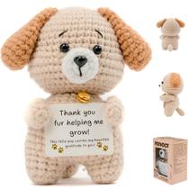 Crochê feito à mão Positive Dog POIVOCF com mensagens Crochê feito à mão Positive Dog POIVOCF com mensagens