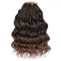 Crochê Hair Leeven Ocean Wave, 10 polegadas, 8 pacotes, marrom ombre
