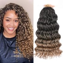 Crochê Hair Leeven Ocean Wave 14 polegadas, 8 pacotes, loiro mel