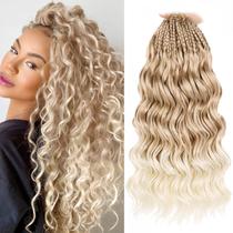Crochê Hair Leeven Ocean Wave 14 polegadas, 8 pacotes, loiro ombre